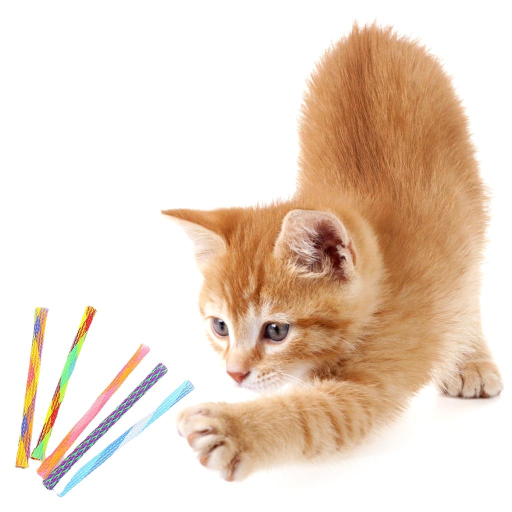 25Pcs Cat Tube Woven Cat Toy Kitten Toy Interactive for Cat Teething Chewing Spring Tube for Cat To Exercise Gift