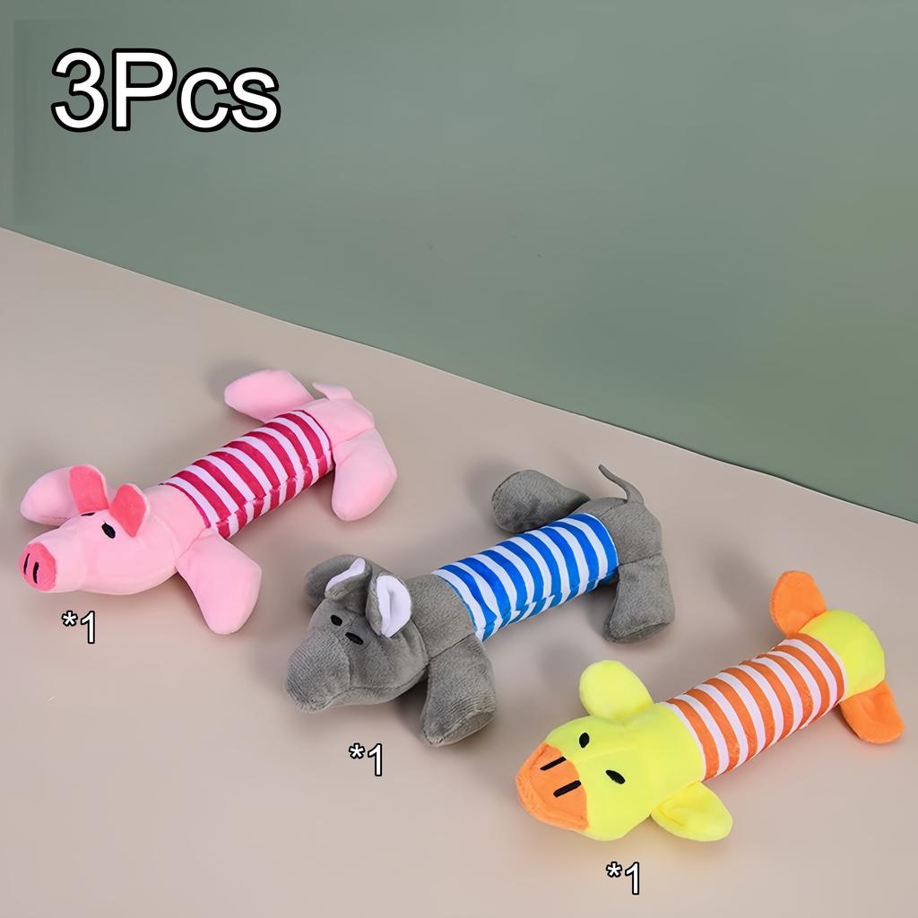 Pets Toys, Plush Dog Squeaky Toys, Crinkle Animals Pet Toy for Small Medium Large Dogs, Puppy Chew Toy To Keep Them Busy