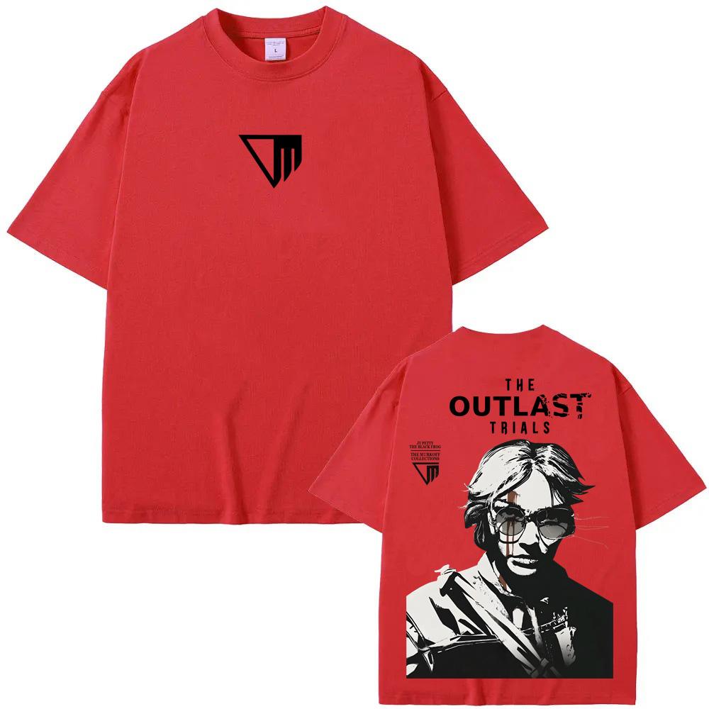 Summer Outlast Trials Players Drawings T-shirt Horror Game Graphic Printing TEE Cotton Comfortable High Quality Tees