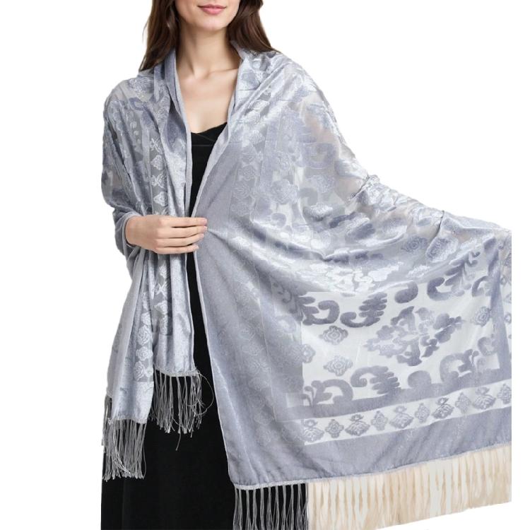 Long Tassels Women's Shawl Shoulder Wrap Ethnic Style Chinese Chipao Shawl Elegant Headwrap Scarf for Special Occasion