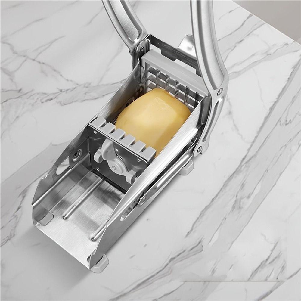 Silver Potato Slicer Stainless Steel French Fries Cutter Machine Manual Potato Cutter  Cucumber