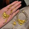 Classic unique beautiful brushed fox mask crystal  sets wedding engagement charms Round beads bracelets ring necklace