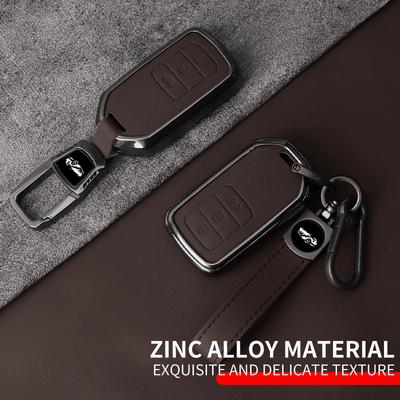 Metal Leather Car Key Case Cover For Honda Accord CRV CR-V URV UR-V Vezel City Civic Jazz BRV BR-V HRV HR-V Keychain Accessories