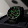 AVI-8 Hawker Typhoon Coningham Chronograph Harding Lederarmband Grünes Zifferblatt Quarz AV-4093-0D Herrenuhr