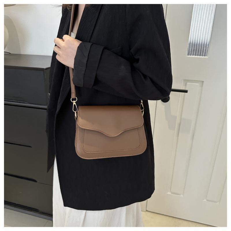 Solid Color Simple Minimalist Women Single Shoulder Crossbody Small Square Bag