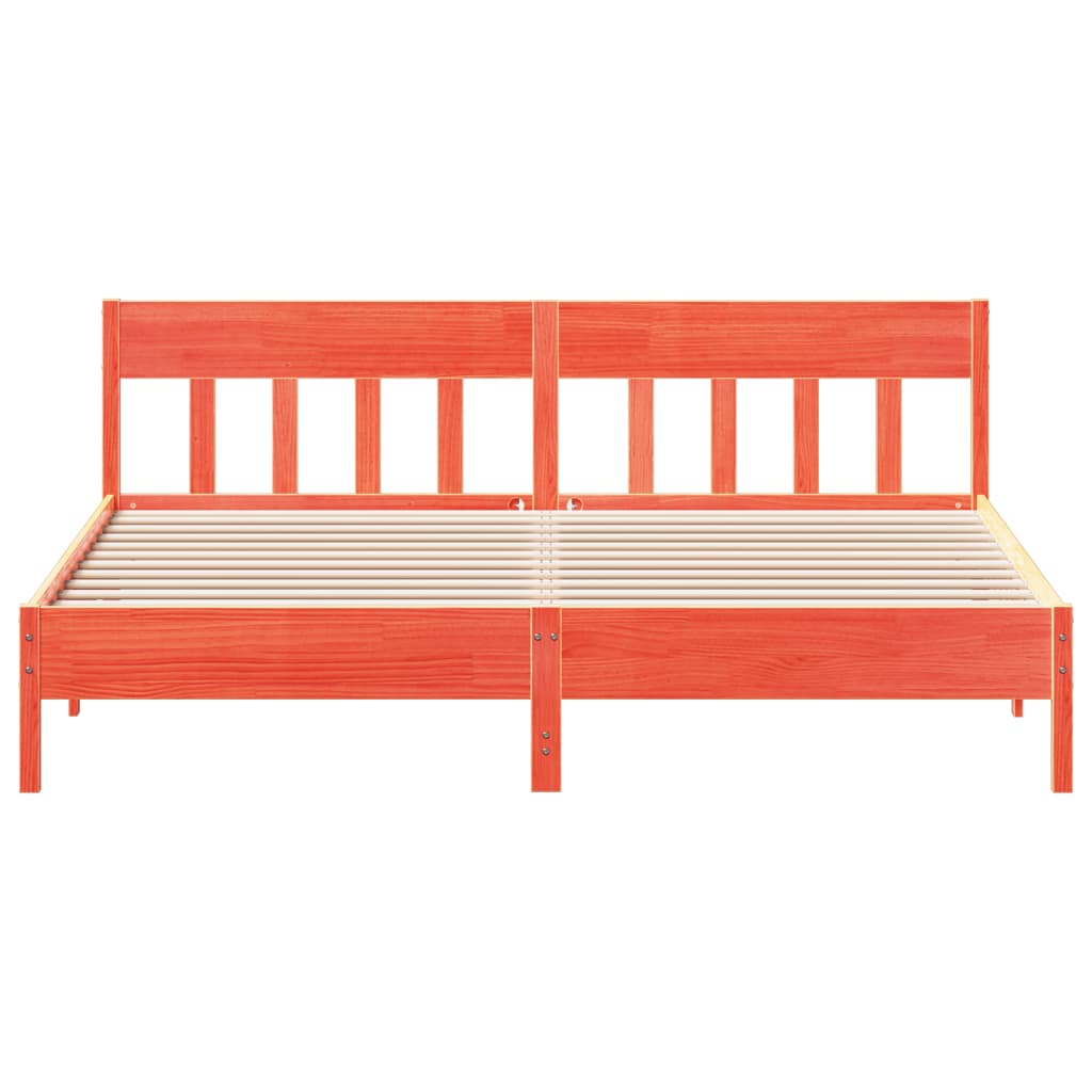 Solid Wood Bed Without Mattress Wax Brown 180x200 Cm Pine Wood