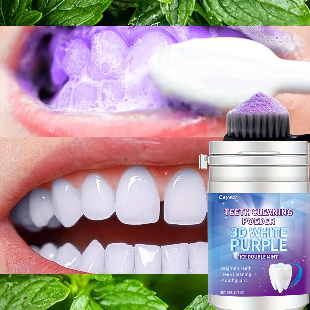 Purple Tooth Whitening Powder - Fresh, Stain-Removing Oral Care for a Brighter Smile