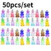 10/50 Stück Bunte Gummibärchen Anhänger Charms für Halskette Armband DIY Ohrringe Schmuck Bären Valentinstagsgeschenk 2,1*1,1cm