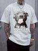 Black T-shirt with Pitbull Graphic & "To All My Haters" Print - Casual Crew Neck