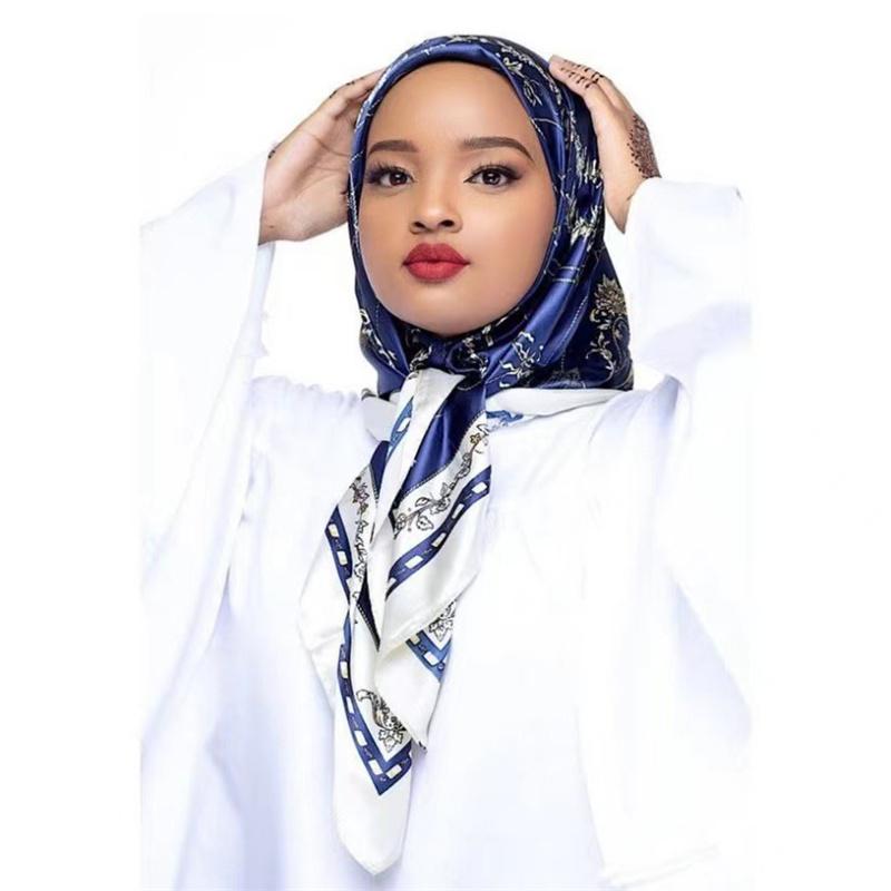 90*90cm Casualowa Moda Drukowana Flora Kwadratowe Szale Szaliki Satynowa Damska Chustka Apaszka Damska Opaska na Głowę