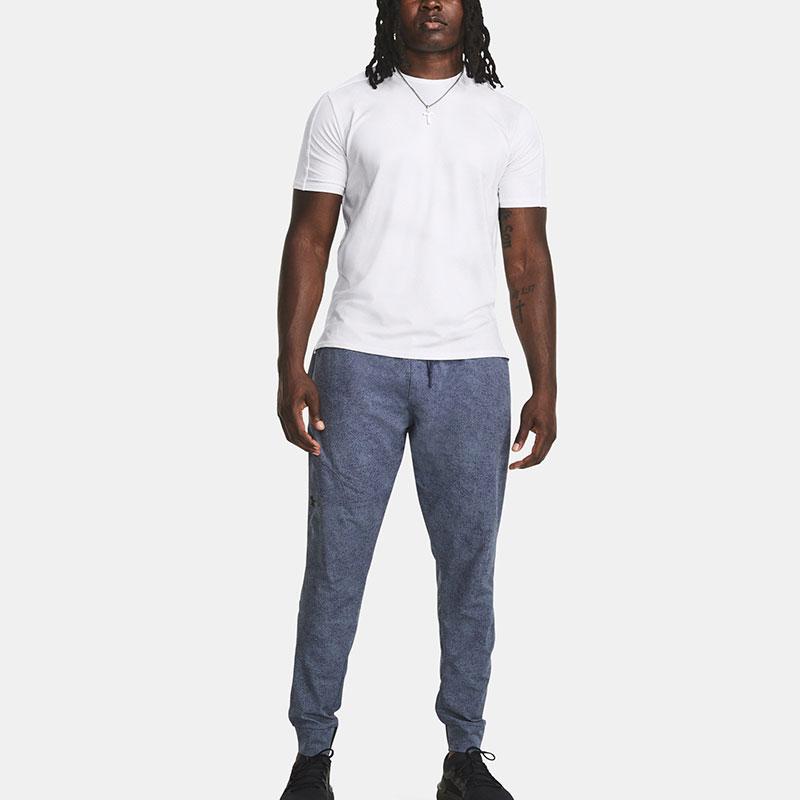Under Armour Meridian Pattern Print Crew Neck Short Sleeve T-Shirt Men Tops White 1379671-100