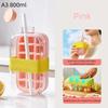 1Pcs Large Capacity Ice Cube Maker Water Bottle Silicone Tray 500/800Ml With Straw For Juice Cooling Stackable Ice Making Design
