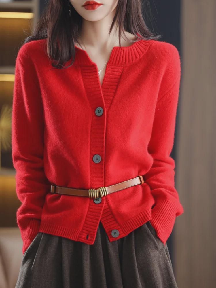 2024, cardigan retro, tricot largi, pentru femei, pentru începutul primăverii și toamnei