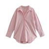 Zbzr Spring New Women Clothes Western Style Fashion Retro Loose Slimming Polo Lapel Poplin Shirts Top