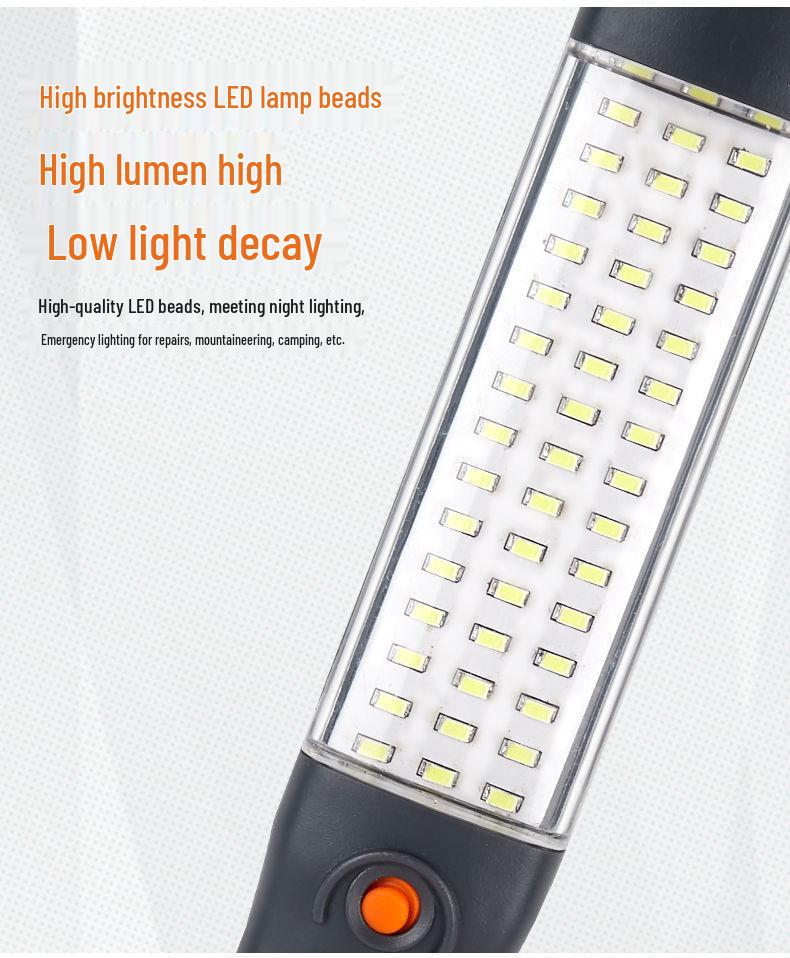Rechargeable Strong Magnetic LED Work Light: Multi-functional for Auto Repair, Inspection, Outdoor, Camping, and Emergency Use.