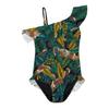 Biba Girls Jungle Print Asymmetric One Piece Swimsuit