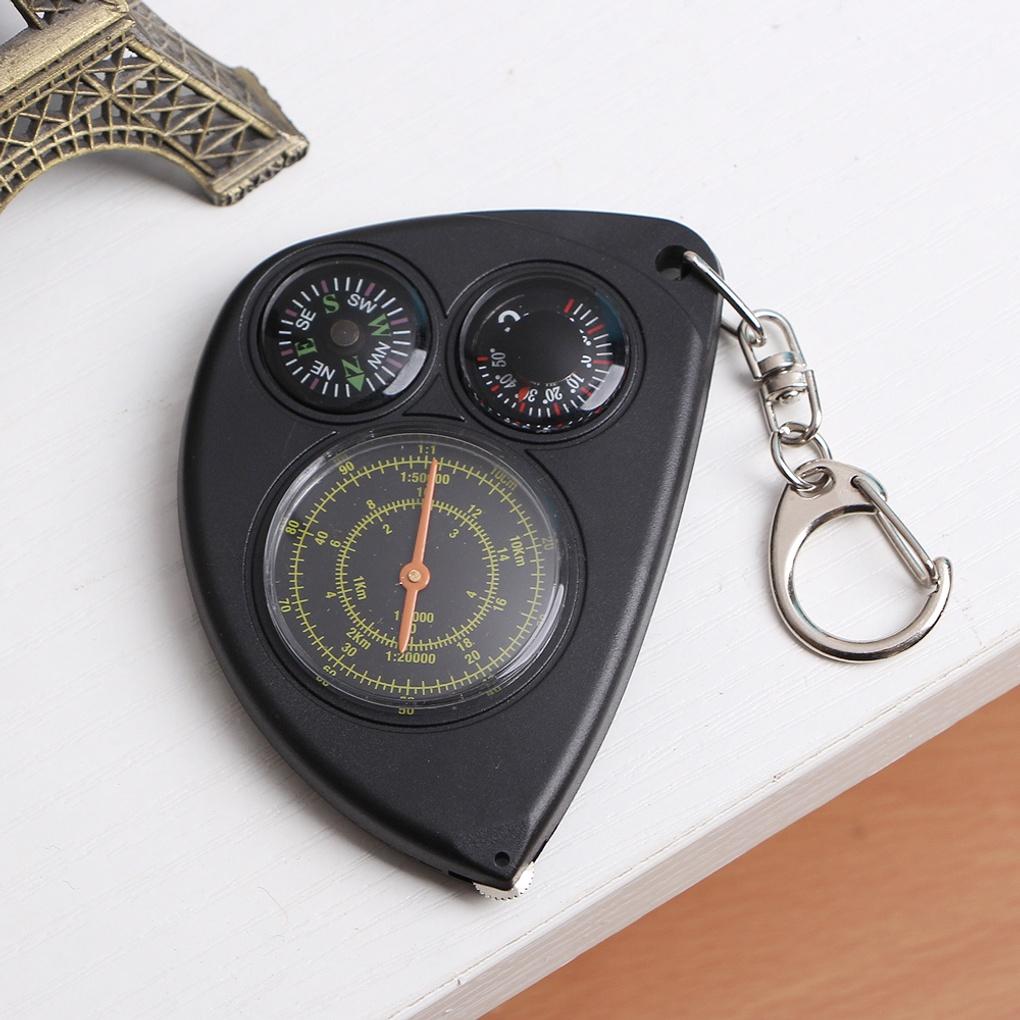 3-in-1 Keychain Temperature Measurement Distance Measurement Compass