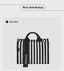 Drezm Korean Crossbody Tote - Small Square Canvas Striped Bag for Women