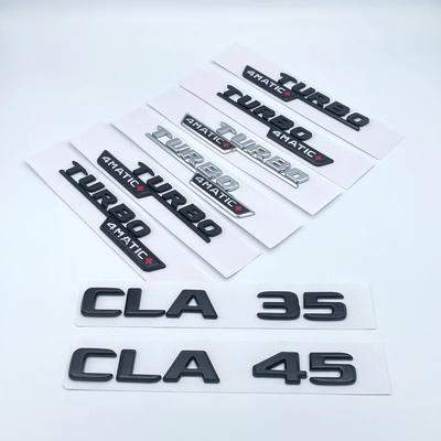 Black Silver 3D ABS Letters CLA35 CLA45 Turbo 4matic+ Emblem for Mercedes Benz AMG Car Fender Trunk Rear C118 W117 Logo Sticker