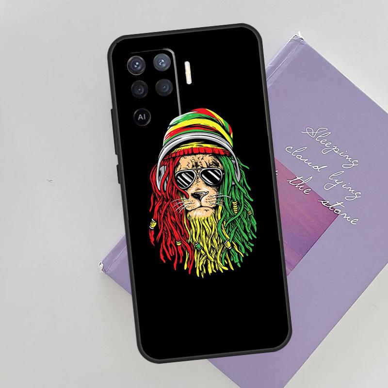 Bob Marley Rasta Lion Phone Case For Oppo A54 A74 A94 A15 A16 A17 A52 A72 A76 A96 A57 A58 A78 A98 A53S Cover Case
