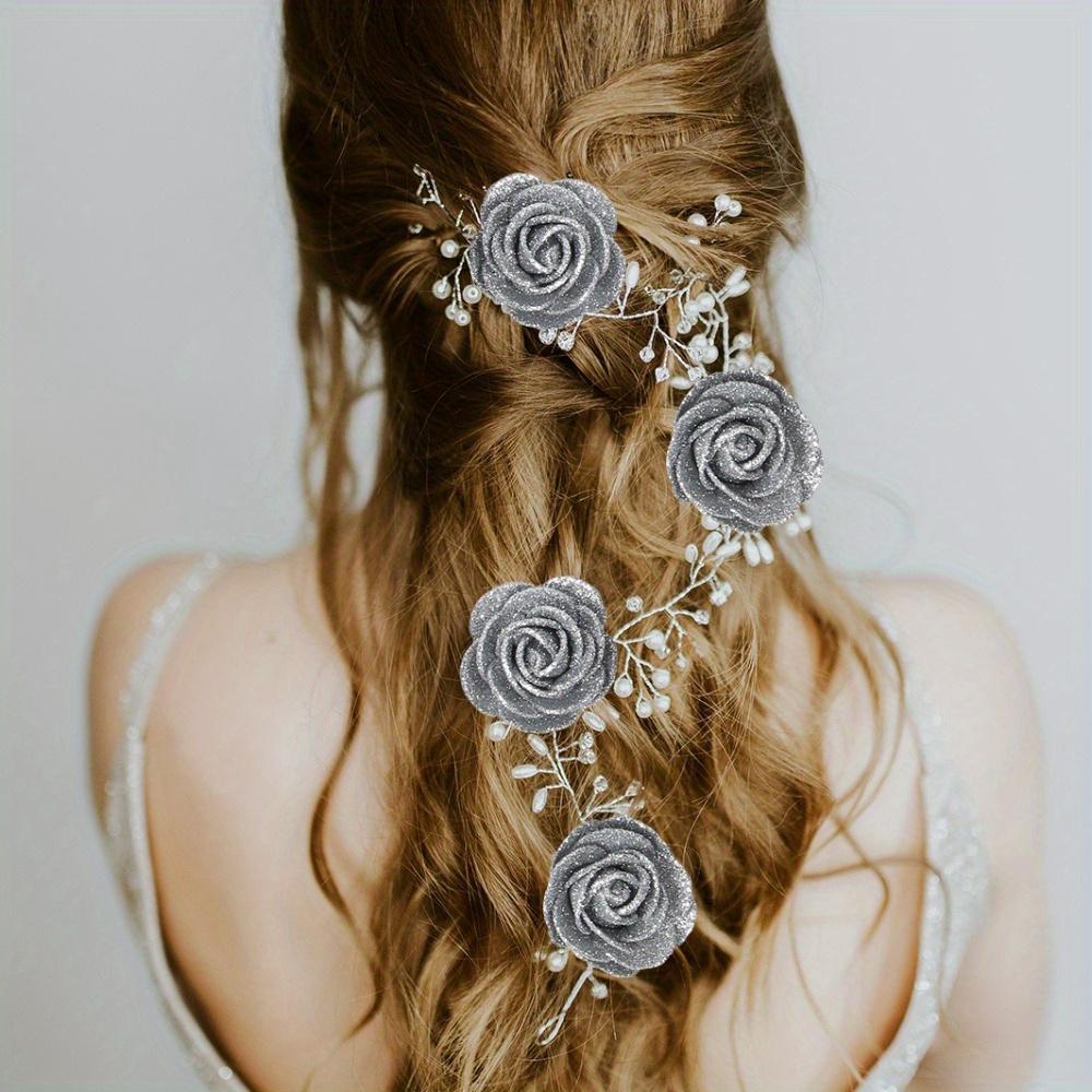 120 Pcs Foam Glitter Roses Artificial Flowers Glitter 4.5cm Foam Rose with Stems for DIY Wedding Home Party Valentine'S Day Mother'S Day