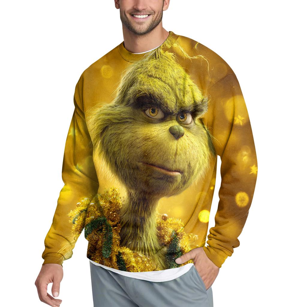 Men's Casual Fashion Printed Round Neck Pullover Sweatshirt