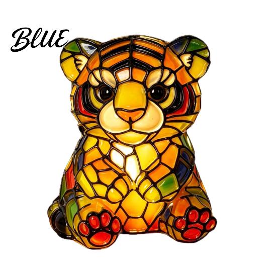 Cozy Warm Light for Reading Vintage Stained Glass Style Desk Lamp Cute Animal Night Light Decorative Room Ambient Lighting Lamp Bedroom Bedside Kids