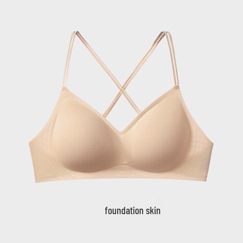 Ice Cream Backless Seamless Wireless Bra - Comfortable Women's Criss-Cross Thin Strap with Fixed Cup