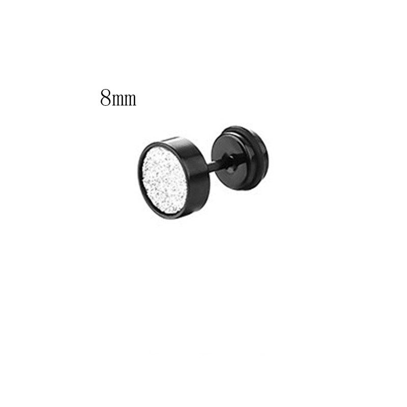 Simple Punk Scrub Stainless Steel Earrings High Grade Round Barbell Style Stud Ear Jewelry Party Gifts For Women Men