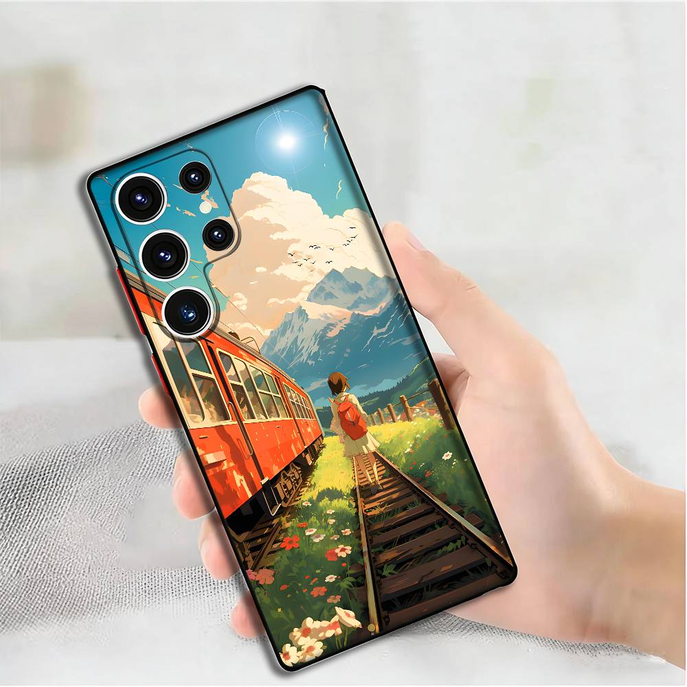 Girl Train cure Phone Case For Samsung S24 25 23 22 21 20 Plus Ultra 5G Lite Shockproof Cover