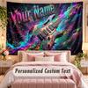 Music Guitar (266) Theme Wall Tapestry Customized With Name Text Personalized Hanging Tapestry For Bedroom Living Room Decor