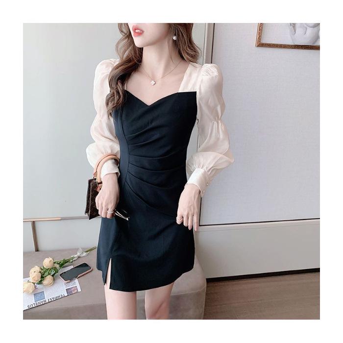 

Женское облегающее платье с квадратным вырезом и нестандартной формой, весна/лето 2024 г. — корейский стиль миди M