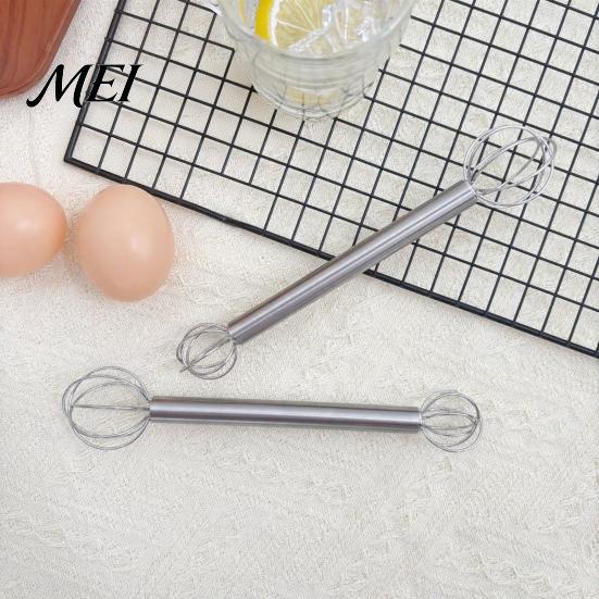 Suppen-Geschmacks-Mischer Doppelkopfwirbel, Edelstahl-Mixer-Stößel, Handmixer Miso-Auflöser-Löffel für Paste, Sahne, Eier, Leicht zu reinigen