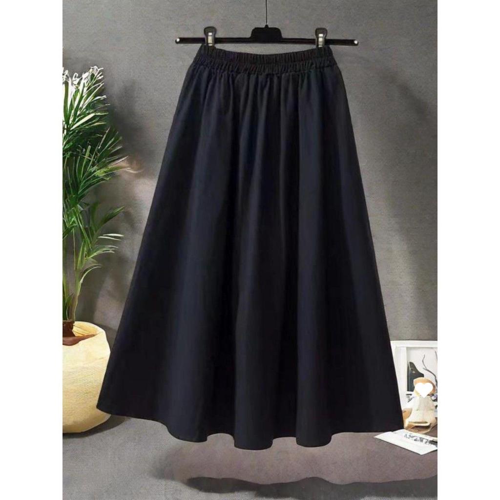 Petite White A-Line High-Waisted Mid-Length Skirt for Spring and Autumn - Plus Size Available