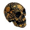 Flower Skull Figurine Decoration Halloween 3D Head Collectible Skeleton Display Lifelike Skull Day of the Dead Ornament