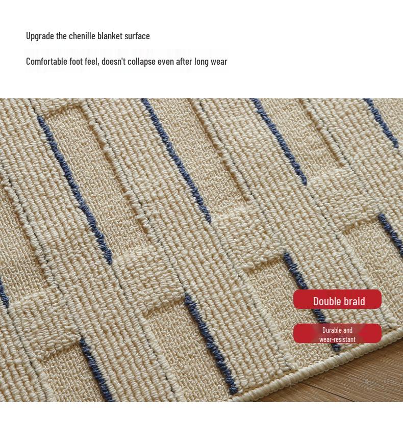 Polypropylene L-Shaped Non-Slip Oil and Water-Resistant Nordic Style Kitchen Floor Mat