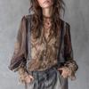 European and American Style Casual Light Luxury Ramie Top for Women