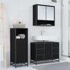 Bathroom Furniture Set 3 Pcs Black Oak Effect Particleboard