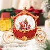 Christmas Snow Globe Craft Gift with Music & Light Glittering Music Box Santa Carriage Ornament for Holiday Decor Xmas Gift