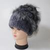 Winter Hand Knitted Real Rex Rabbit Fur Hat Women Warm Quality Rex Rabbit Fur Hats With Fox Fur Lady Natural Soft Real Fur Caps