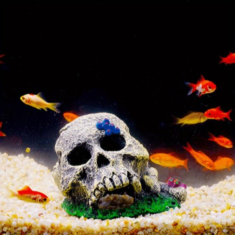 1pc Fish Tank Aquarium Skull Cave Breeding House Simulation Resin Cranium Statue Spider Scorpion Lizard Hiding Shelter Ornament