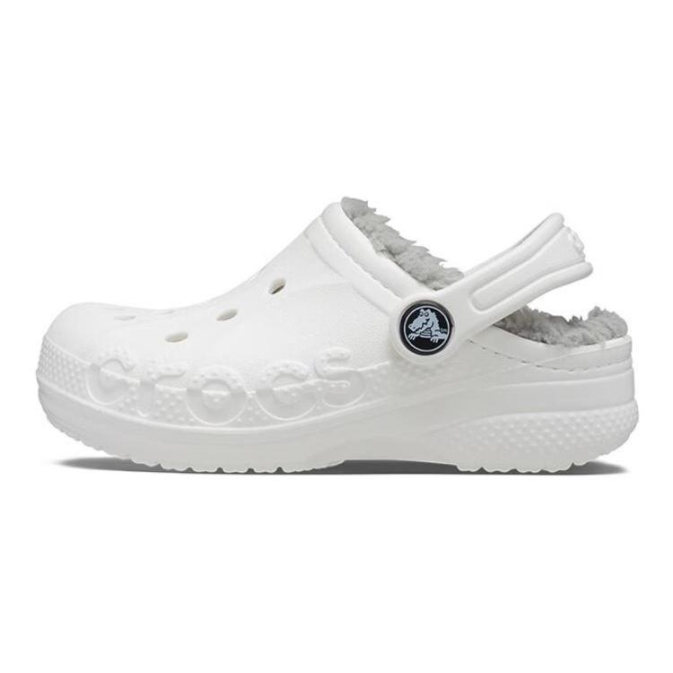 (PS) Crocs Classic Baya Lined Clog White Grey Kids 207500-11H EU 32-33