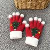 Red Green Winter Knit Mittens Knitted Woolen Touchscreen Full Finger Christmas Gloves  Party Wear