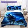 1PC Wolf Theme Bedding Quilt Set Quilt Cover Pillowcase Home Decoration Birthday Gift (1 * duvet cover + 2 * pillowcase, without core)A8