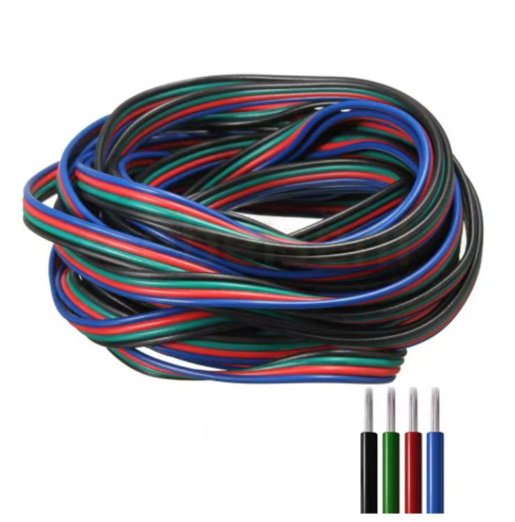 Cavo di Prolunga per Striscia LED RGB Multicolor, Filo di Connessione a 4 Conduttori per Alimentazione