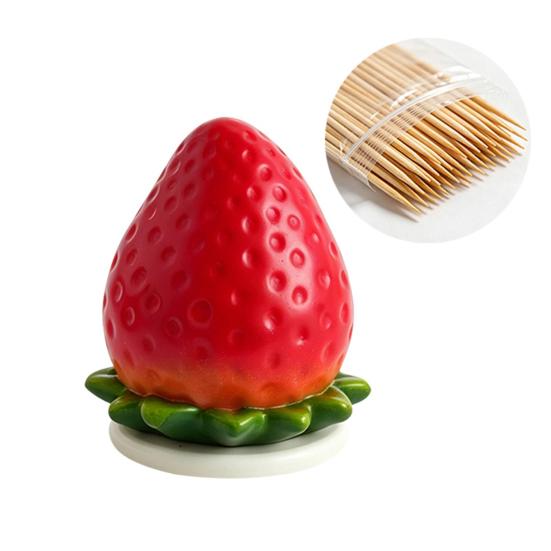 

Simulated Strawberry Toothpick Holder Home Office Kitchen Tooth Picks Box Toothpick Dispenser Storage Container Housewarming Gift Strawberry