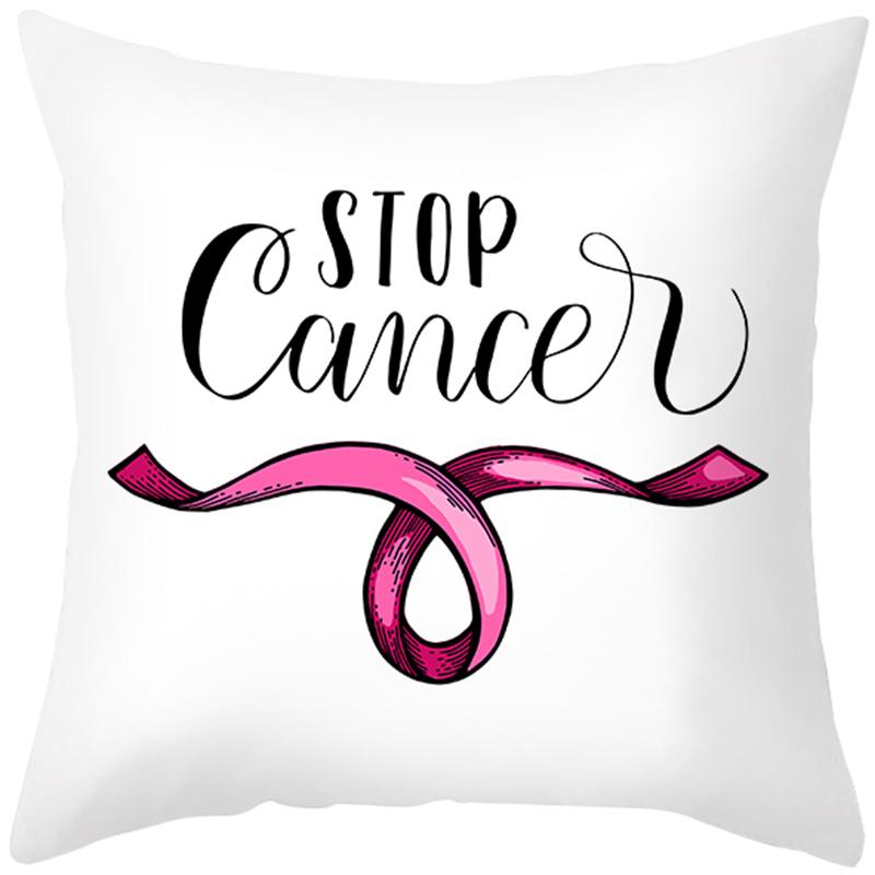 Peach Skin Pillow Cover Letter Ribbon Printing Sofa  Cushion  Household Goods