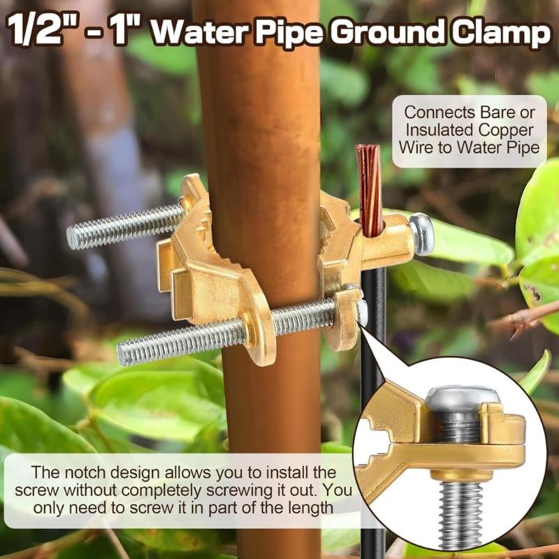 Heavy Type Coppers Alloys Grounding Clamps Electrical Inspection Clamps for Bare Metal Pipe