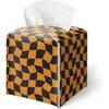 Pink Bow Stripes Tissue Box Cover, Cute Preppy Leather Tissue Box-Waterproof, Aesthetic Home Decor for Desktop Living Room Vanity Office, Gift Idea