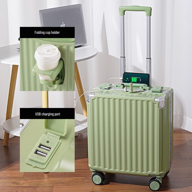 Ruyishi Aluminum Frame Silent Spinner Travel Suitcase 20 inch